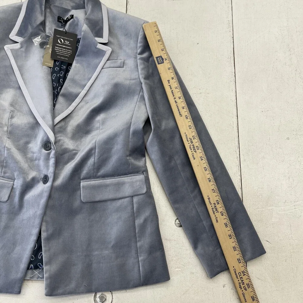 J.Crew Tuxedo Blazer Jacket Womens 10 Gray Velvet Two Button Lined Work Party - Picture 7 of 9